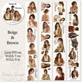 Pet Tape - Lana - 70 mm - Beige & Brown - 3 - Lana's Scrap Shop - Tidformera