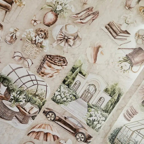 Pet Tape - Lana - 70 mm - Blooming Mocha - 5 - Lana's Scrap Shop - Tidformera