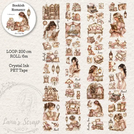 Pet Tape - Lana - 70 mm - Bookish Romance - 2 - Lana's Scrap Shop - Tidformera