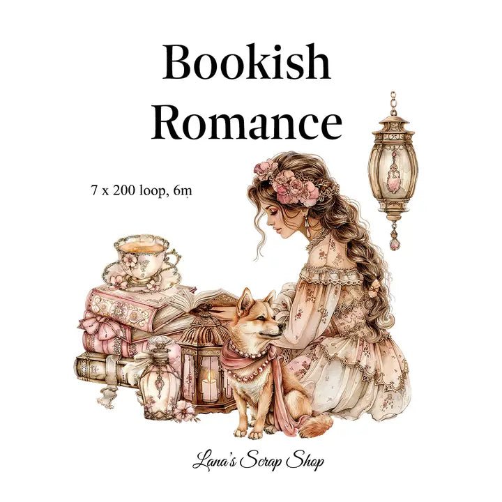 Pet Tape - Lana - 70 mm - Bookish Romance - 3 - Lana's Scrap Shop - Tidformera