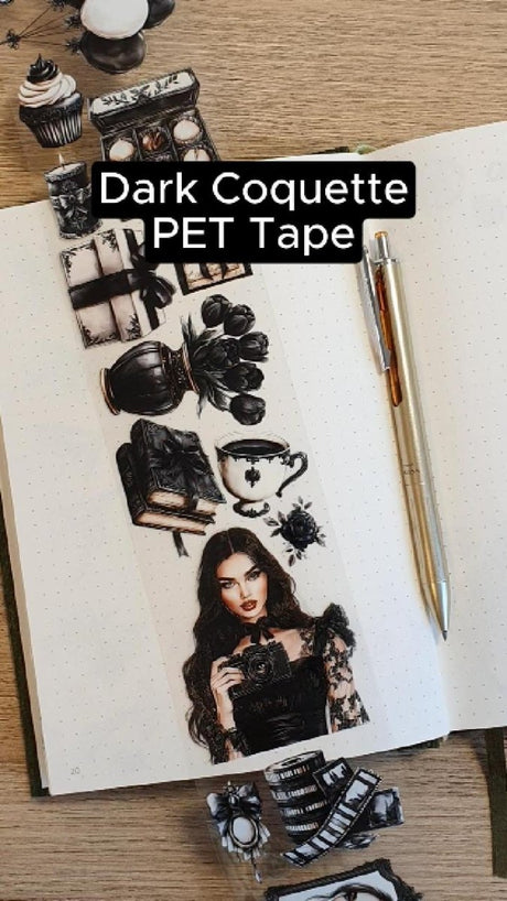 Pet Tape - Lana - 70 mm - Dark Coquette - 1 - Lana's Scrap Shop - Tidformera