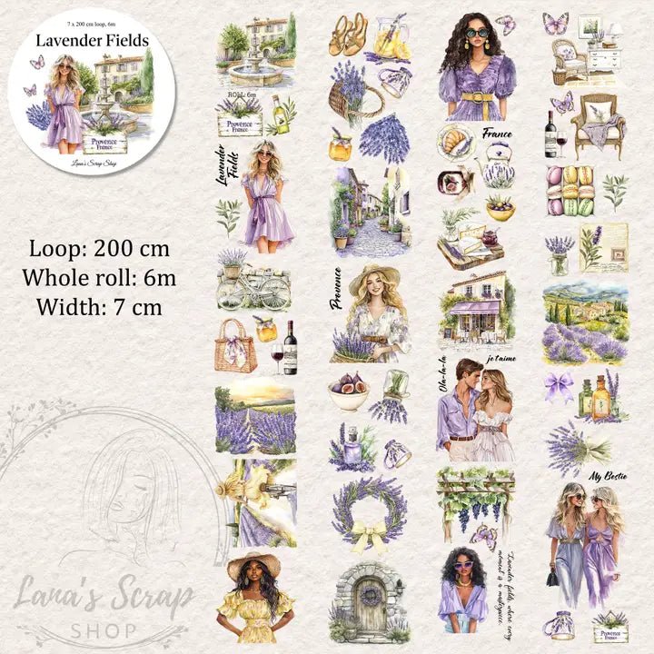 Pet Tape - Lana - 70 mm - Lavender Fields - 2 - Lana's Scrap Shop - Tidformera