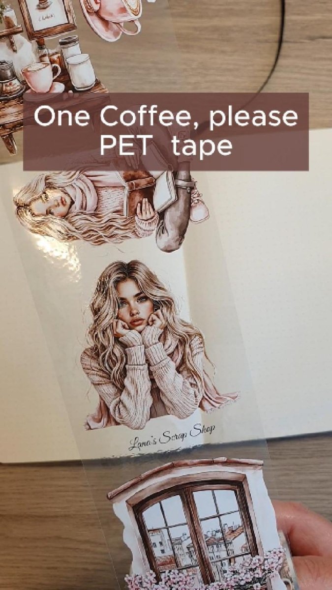 Pet Tape - Lana - 70 mm - One Coffee, Please - 1 - Lana's Scrap Shop - Tidformera