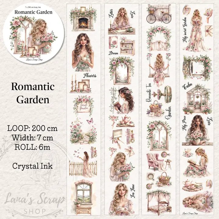 Pet Tape - Lana - 70 mm - Romantic Garden - 1 - Lana's Scrap Shop - Tidformera