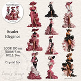 Pet Tape - Lana - 70 mm - Scarlet Elegance - 1 - Lana's Scrap Shop - Tidformera