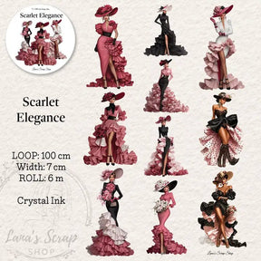 Pet Tape - Lana - 70 mm - Scarlet Elegance - 1 - Lana's Scrap Shop - Tidformera