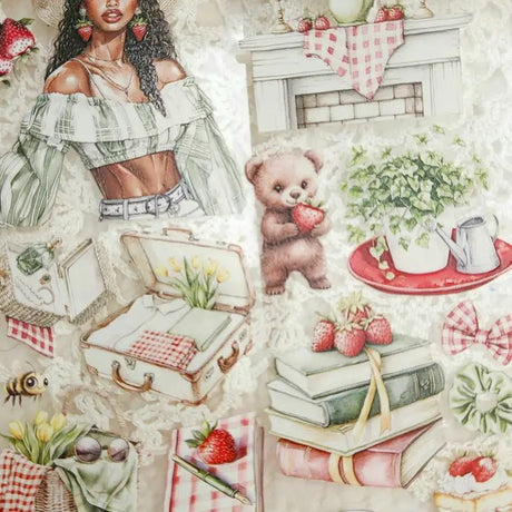 Pet Tape - Lana - 70 mm - Taste of Strawberries - 6 - Lana's Scrap Shop - Tidformera