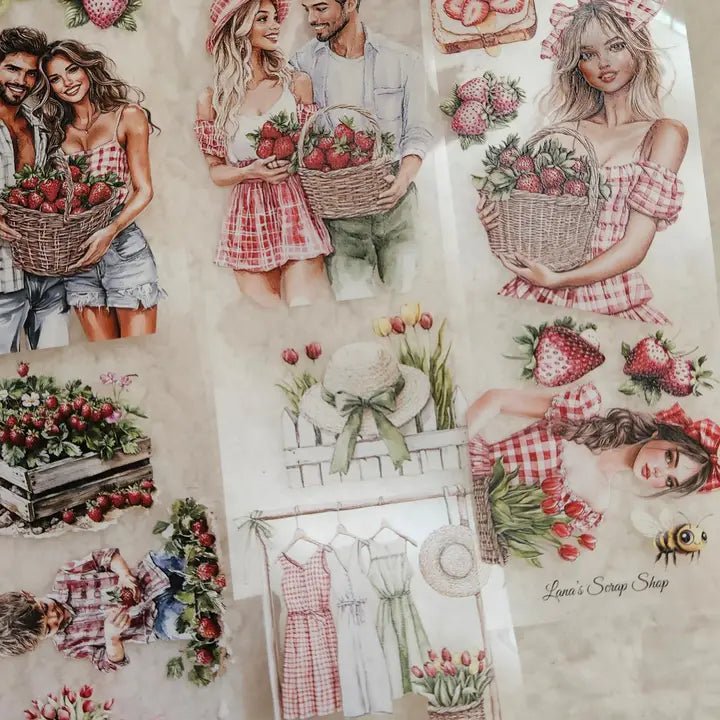 Pet Tape - Lana - 70 mm - Taste of Strawberries - 4 - Lana's Scrap Shop - Tidformera