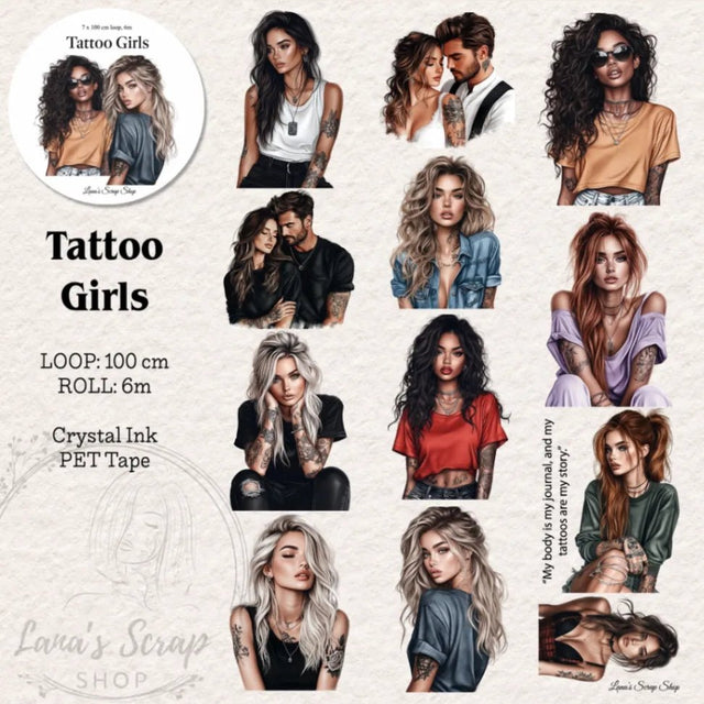 Pet Tape - Lana - 70 mm - Tattoo Girls - 2 - Lana's Scrap Shop - Tidformera