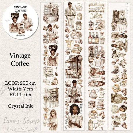Pet Tape - Lana - 70 mm - Vintage Coffee - 2 - Lana's Scrap Shop - Tidformera