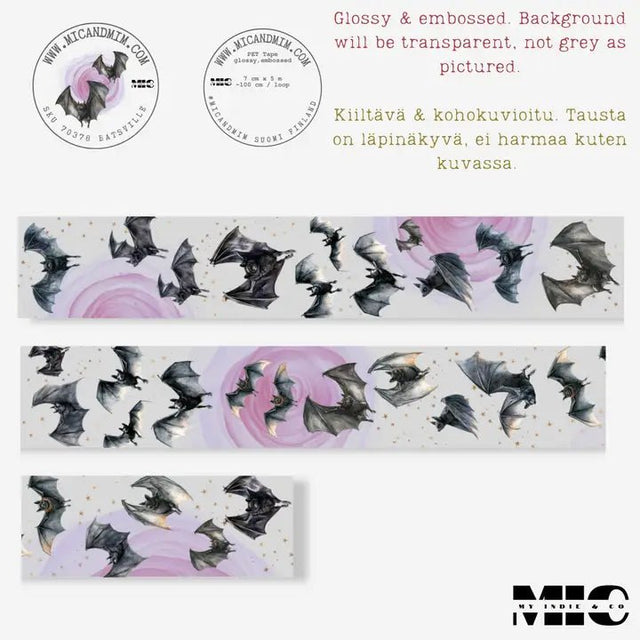 Pet Tape - MIC - Batsville Glossy & Embossed 70 mm - 6 - MIC & MIM Premium Paper Shop - Tidformera