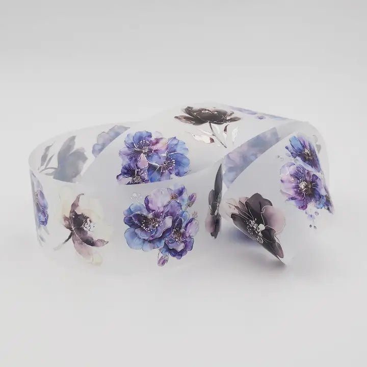Pet Tape - MIC - Dark Blooms Foiled & Embossed 60 mm - 1 - MIC & MIM Premium Paper Shop - Tidformera