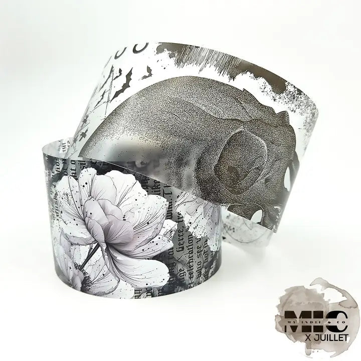 Pet Tape - MIC - Petals & Bones Glossy & Embossed 70 mm - 1 - MIC & MIM Premium Paper Shop - Tidformera