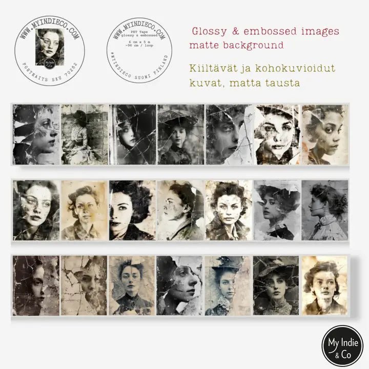 Pet Tape - MIC - Portraits - Glossy & Embossed 60 mm - 3 - MIC & MIM Premium Paper Shop - Tidformera