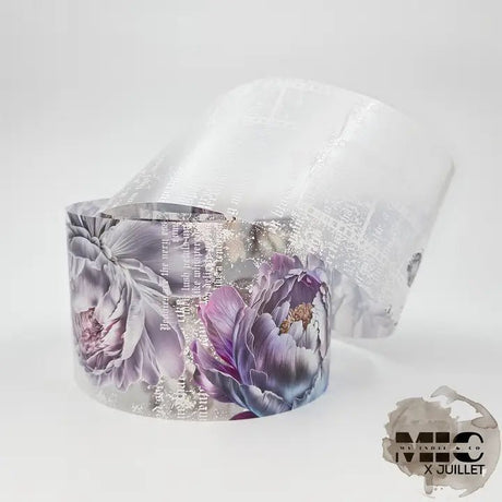Pet Tape - MIC - Silver Veil Peonies Glossy & Embossed 70 mm - 1 - MIC & MIM Premium Paper Shop - Tidformera
