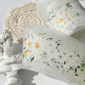 PET Tape Petals en Blanc - 55 mm - 1 - Washi Tape Shop - Tidformera