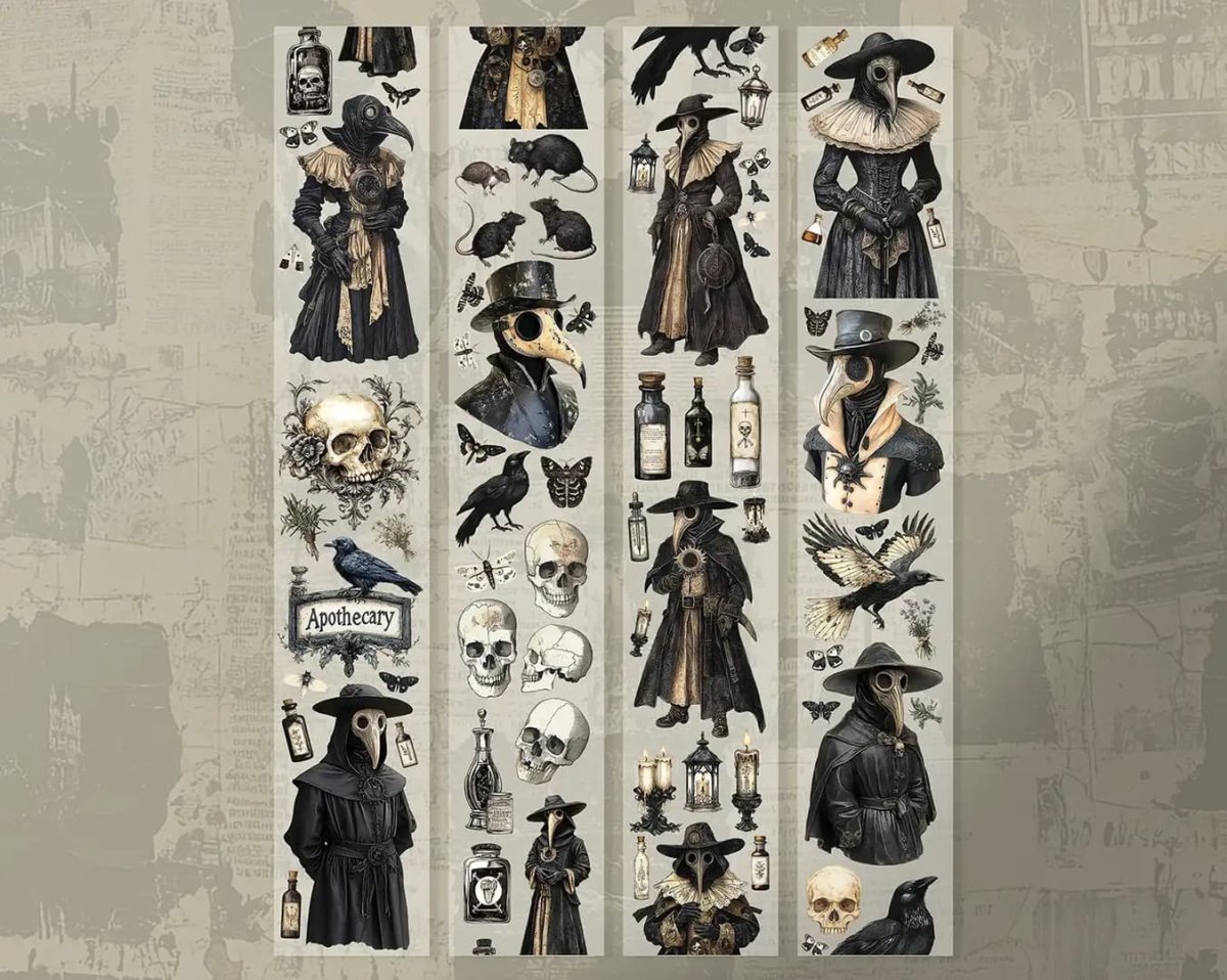 Pet tape Plague Doctor - 60 mm - 2 - Scrapbook Resource Co - Tidformera