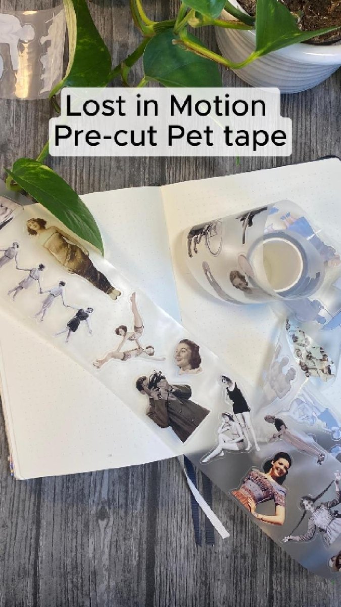 Pet Tape Pre-cut - Mic - 70 mm - Lost in Motion (Felskuret på ett motiv) - 1 - MIC & MIM Premium Paper Shop - Tidformera