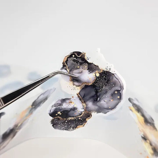 Pet Tape Pre - cut - MIC - Black Splash 3D Silver Foiled 70 mm - 2 - MIC & MIM Premium Paper Shop - Tidformera