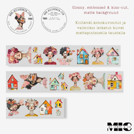 Pet Tape Pre - cut - MIC - Blooming Street 3D Glossy 70 mm - 7 - MIC & MIM Premium Paper Shop - Tidformera