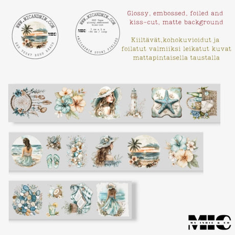 Pet Tape Pre - cut - MIC - Boho Beach 70 mm - 8 - MIC & MIM Premium Paper Shop - Tidformera