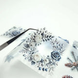 Pet Tape Pre - cut - MIC - Frosty Florals 70 mm - 2 - MIC & MIM Premium Paper Shop - Tidformera