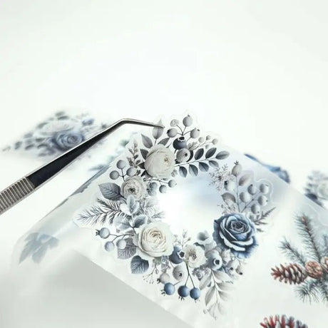 Pet Tape Pre - cut - MIC - Frosty Florals 70 mm - 2 - MIC & MIM Premium Paper Shop - Tidformera