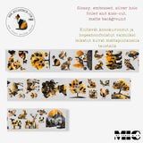 Pet Tape Pre - cut - MIC - Golden Grove 3D Silver Foiled 70 mm - 6 - MIC & MIM Premium Paper Shop - Tidformera