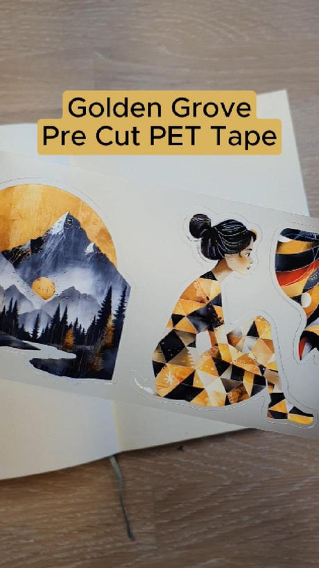 Pet Tape Pre - cut - MIC - Golden Grove 3D Silver Foiled 70 mm - 1 - MIC & MIM Premium Paper Shop - Tidformera