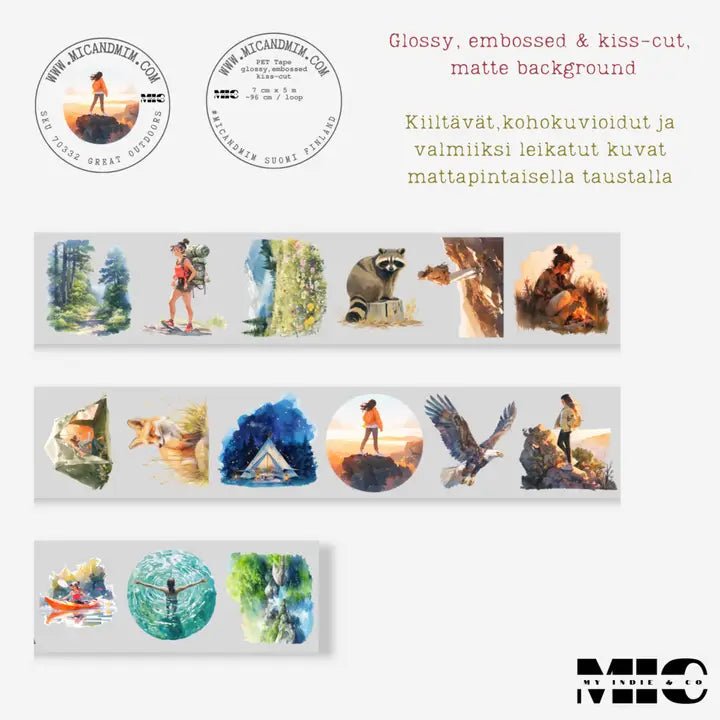 Pet Tape Pre - cut - MIC - Great Outdoors 3D Glossy 70 mm - 7 - MIC & MIM Premium Paper Shop - Tidformera