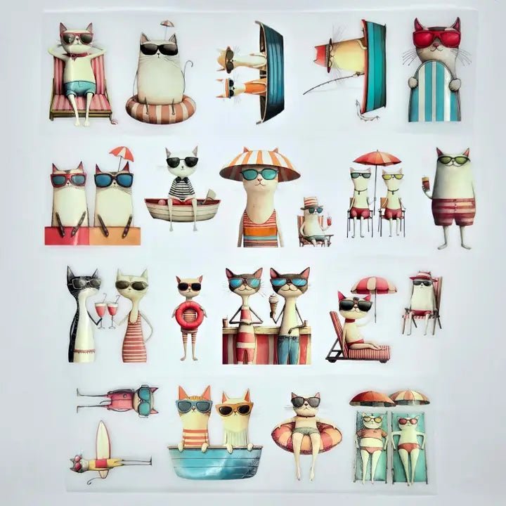 Pet Tape Pre - cut - MIC - Meowjito Time 3D Glossy 70 mm - 6 - MIC & MIM Premium Paper Shop - Tidformera