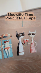 Pet Tape Pre - cut - MIC - Meowjito Time 3D Glossy 70 mm - 1 - MIC & MIM Premium Paper Shop - Tidformera
