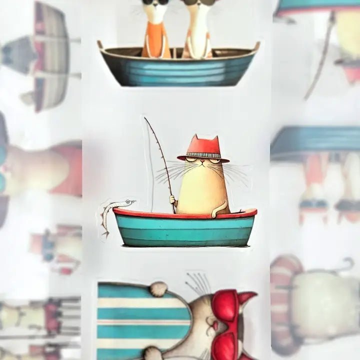 Pet Tape Pre - cut - MIC - Meowjito Time 3D Glossy 70 mm - 4 - MIC & MIM Premium Paper Shop - Tidformera