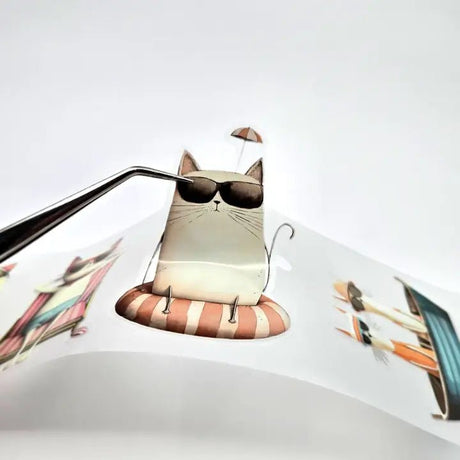 Pet Tape Pre - cut - MIC - Meowjito Time 3D Glossy 70 mm - 2 - MIC & MIM Premium Paper Shop - Tidformera