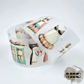 Pet Tape Pre - cut - MIC - Meowjito Time 3D Glossy 70 mm - 1 - MIC & MIM Premium Paper Shop - Tidformera