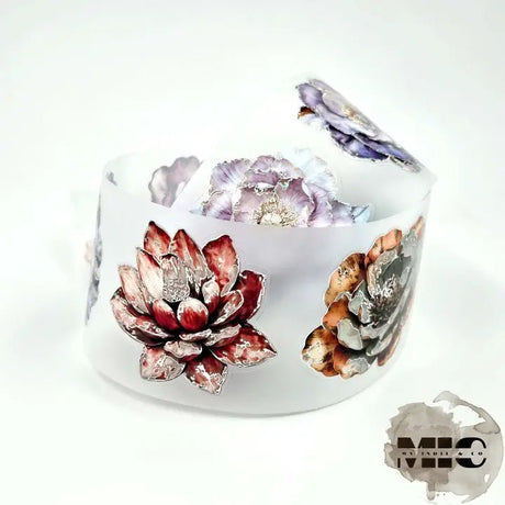 Pet Tape Pre - cut - MIC - Metallic Blooms 3D Foiled 70 mm - 1 - MIC & MIM Premium Paper Shop - Tidformera