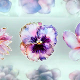 Pet Tape Pre - cut - MIC - Purple & Pink Flowers 3D Foiled 70 mm - 5 - MIC & MIM Premium Paper Shop - Tidformera