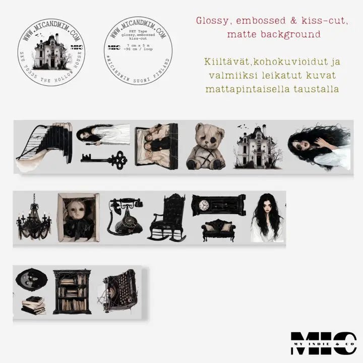 Pet Tape Pre - cut - MIC - The Hollow House 3D Glossy 70 mm - 8 - MIC & MIM Premium Paper Shop - Tidformera