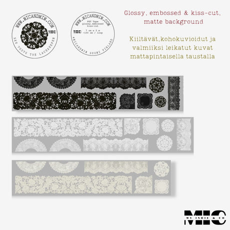 Pet Tape Pre - cut - MIC - The Lacekeeper 3D Glossy 70 mm - 4 - MIC & MIM Premium Paper Shop - Tidformera