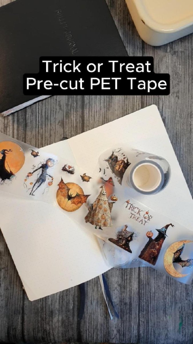 Pet Tape Pre - cut - MIC - Trick or Treat 3D Silver Foiled 70 mm - 9 - MIC & MIM Premium Paper Shop - Tidformera