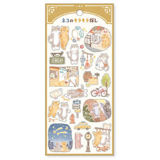 Picture Book Sticker - Cat's search for glitter från Mind Wave. Ett ark med klistermärken med katter. - Tidformera
