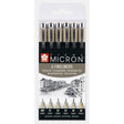 Pigma micron Fineliner Förpackningar Svarta - 005, 01, 02, 03, 05, 08 - Sakura - Tidformera