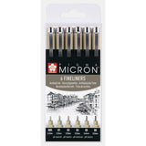 Pigma micron Fineliner Förpackningar Svarta - 005, 01, 02, 03, 05, 08 - Sakura - Tidformera