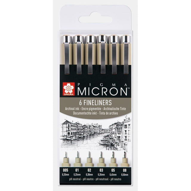 Pigma micron Fineliner Förpackningar Svarta - 005, 01, 02, 03, 05, 08 - Sakura - Tidformera