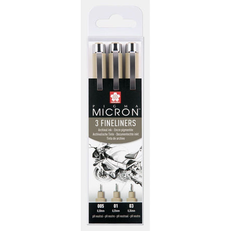 Pigma micron Fineliner Förpackningar Svarta - 005, 01, 03 - Sakura - Tidformera