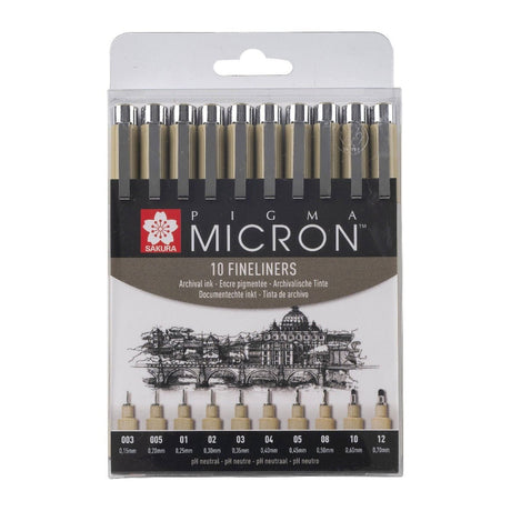 Pigma micron Fineliner Förpackningar Svarta - 10-pack - Sakura - Tidformera