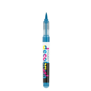 Pigment Decobrush - Azure 300U från Karin - Blå penselpenna utan lock - Tidformera