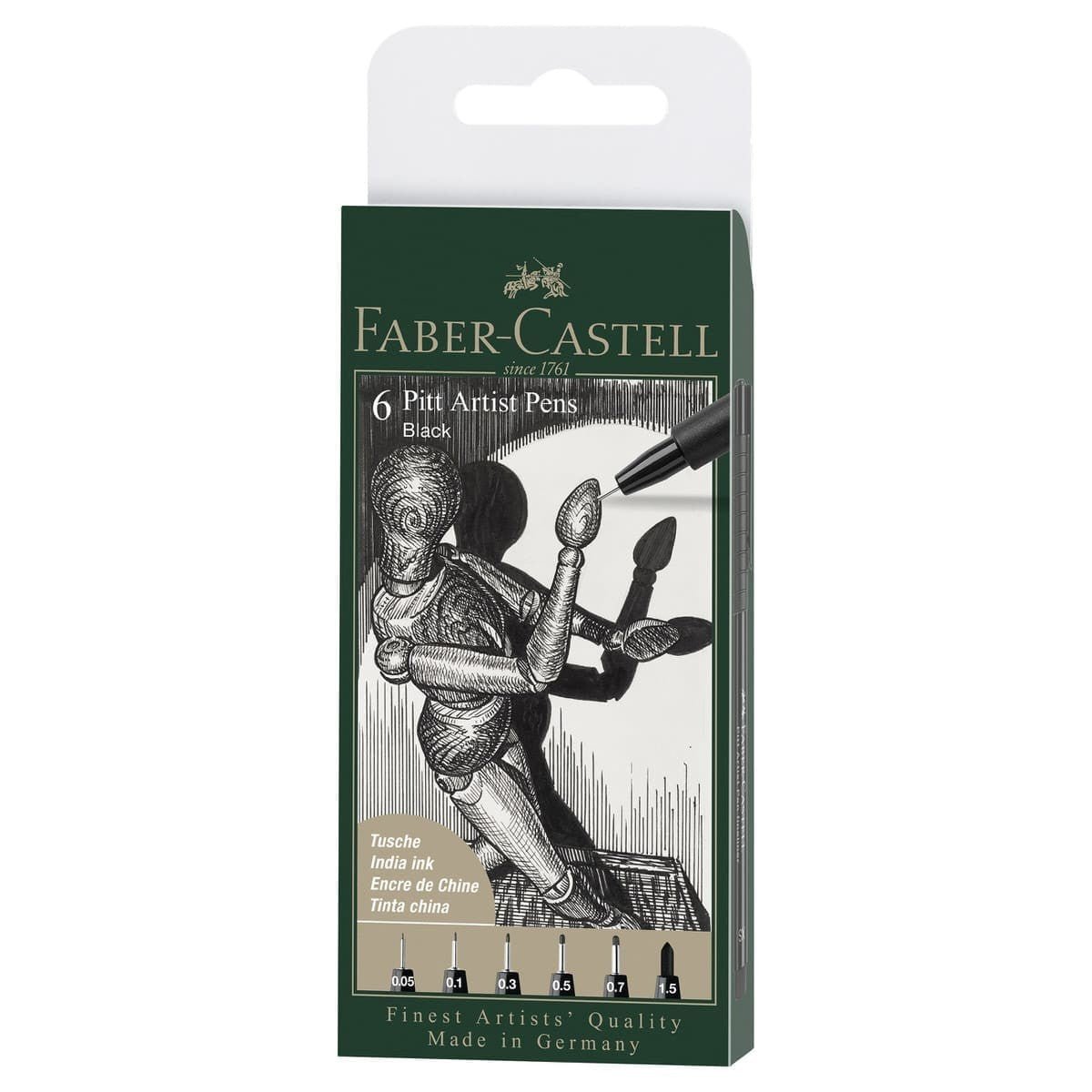 Pitt artist Pens Fineliner 6-pack - Faber-Castell - Tidformera