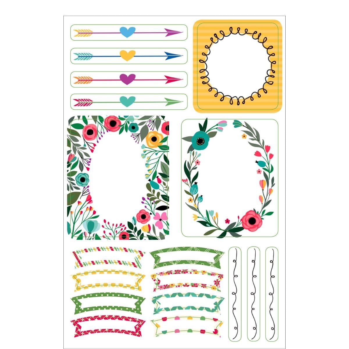 Planner stickers Borders & Frames - 6 - Peter Pauper Press - Tidformera