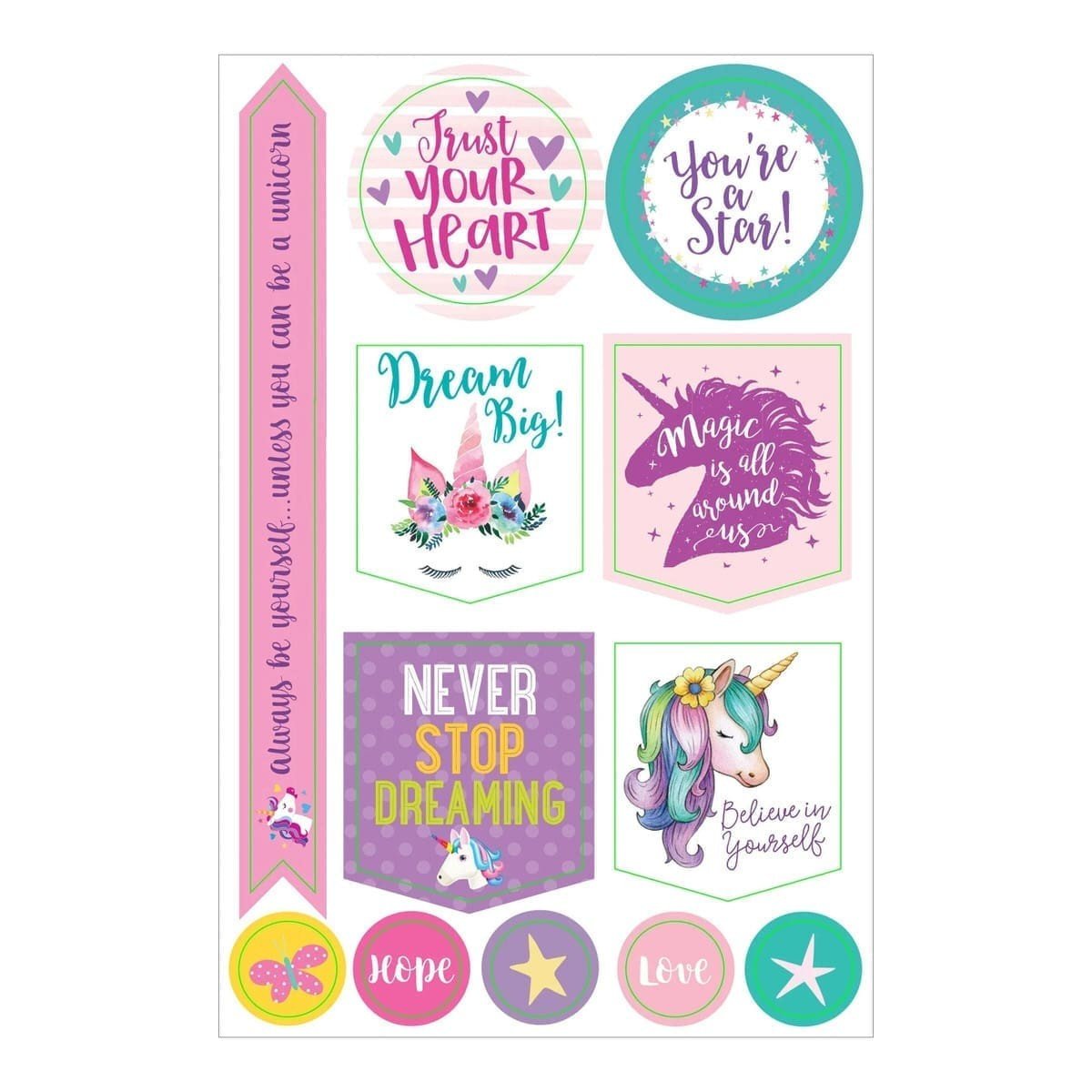 Planner stickers Kalenderstickers - Unicorn - Peter Pauper Press - Tidformera